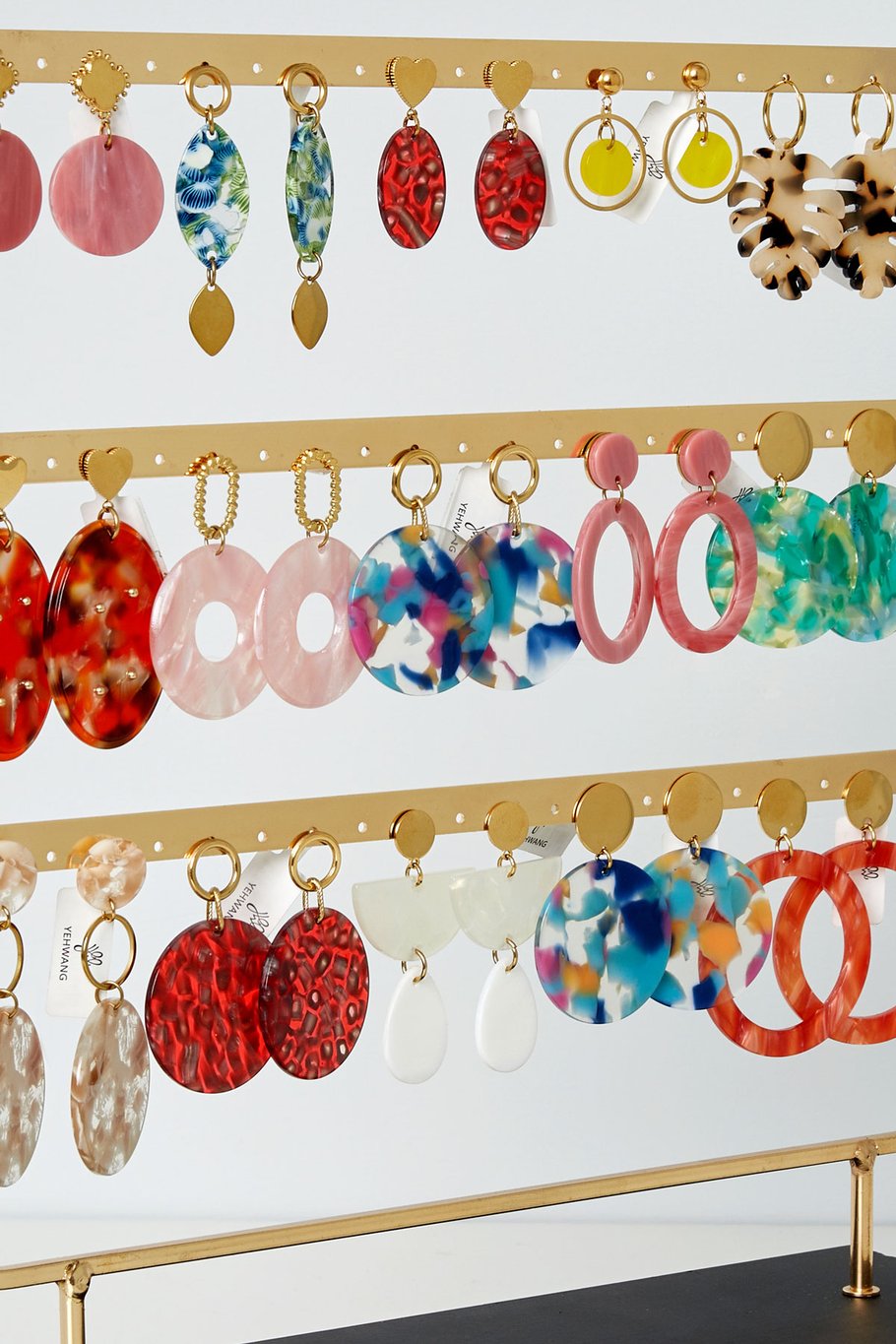 Présentoir boucles d'oreilles colorées - doré/multi Image3